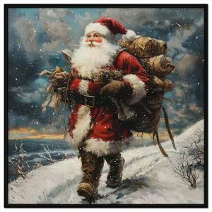 Tranh chân dung ông già noel. Tranh treo tường dán tường sơn dầu canvas trang trí. CGI-1822