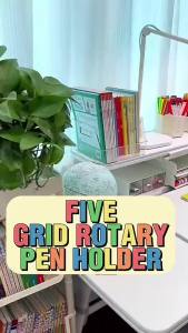 Five Grid Multi-Functional 360-Degree Rotating Pen Holder by WISHLAND