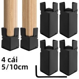 4 Có Thể Điều Chỉnh Đồ Chân 5/10Cm Hợp Kim Nhôm Hạng Nặng Ghế Bàn Sofa Nâng Cho Độ Dày 0.8-1.4Inch