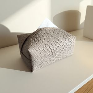 Luxurious Woven Tissue Box for Living Room Coffee Table Car Use High Aesthetic Value Paper Towel Holder Home Storage Organizer
