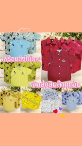 เสื้อเชิ้ตเด็ก แขนสั้น เลือกสีได้แต่คละลาย