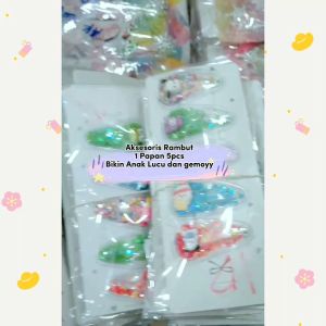 (LOLI-JKT) AK-21 JEPIT RAMBUT LUCU ANAK BANYAK MOTIF DAPAT 1PAPAN 5PCS