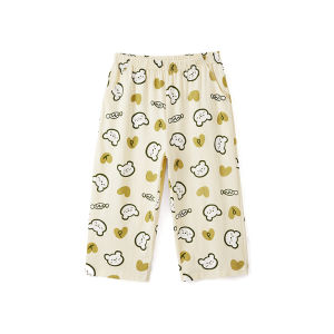 กางเกงนอนผู้หญิงผ้าฝ้ายแท้ทรงหลวมสบายๆ กางเกงขายาวสามส่วนบางๆ สำหรับใส่ในบ้าน กางเกงขายาวสามส่วนสำหรับใส่ในบ้าน ฤดูร้อน 2018