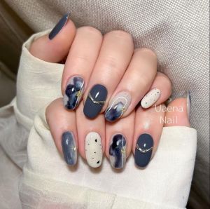 Kuku Palsu Nail Art Navy