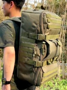 Waterproof 60L Three-Use Oxford Spinning Double Shoulder Bag for Hiking Camping Travel Zipper Closure Movement Style