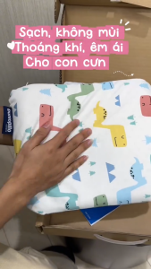 Gối Cao Su Cho Bé Cao Su Chống Bẹp Đầu Cho Bé DUNLOPILLO Kháng Khuẩn Thông Thoáng 30x25x5CM