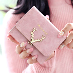 Youth Short Foldable Wallet Simple Fashion Korean Style Cute Money Clip Student Trendy Small Womens Wallet PU Leather