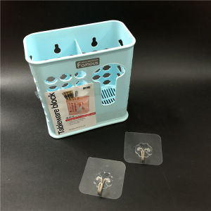 Japanese Style Wall Mounted Double Grid Plastic Chopsticks Holder Kitchen Dining Utensils Organizer Slot Design Storage Rack