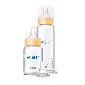 PHILIPS AVENT Baby Bottle Standard Neck Glass Feeding Bottle 4oz 8oz