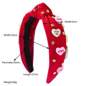 Valentines Day Resin Heart Letter Hairband Simple Sweet Festival Hair Accessories Banana Clip Fashionable Jewelry