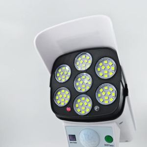 Outdoor Solar Lights With Motion Sensor Remote Controller FloodLights Wireless 77LED Fake Security Camera for Garden Decoration