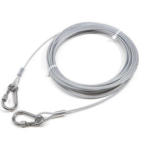 Hot sale Heavy-Duty Reflective Dog Tie-Out Cable 250 Lbs Capacity - Stainless Steel With Swivel Snap Hooks Ideal For Outdoor