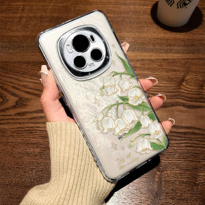 French Elegant Orchid Anti-Fall Phone Case Full Cover Lens Protection Soft Silicone  Clear Design for Honor Magic8/7 6 5 pro Womens High-End Version