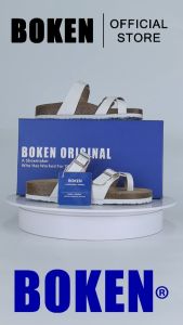 BOKEN Women's Mayari Inspired White Cork Sandals: A Comfortable Slip-On Experience