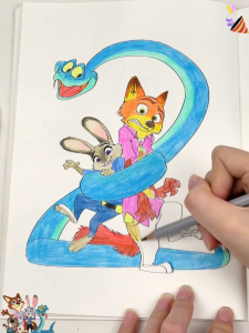 Coloring Book Judy Nick 疯狂动物城描摹本 畫畫本 朱迪尼克填色本绘画本 儿童画画书 涂色手绘塗色本畫畫本 Drawing Book For Kids Coloring Book Drawing Book