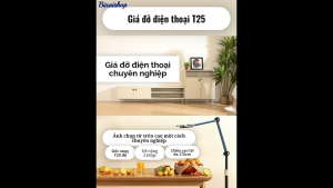 Giá Đỡ Điện Thoại T25 - Giá Đỡ Carbon 170cm Tải Trọng 1.5kg Xoay Linh Hoạt Cho Livestream Quay Video Học Online