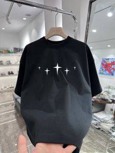 Áo Thun Nam Tay Ngắn in Họa Tiết Hình Chữ Thập Cổ Điển Dáng Rộng Cổ Tròn Chất Liệu Cotton Mùa Hè Thời Trang Đường Phố