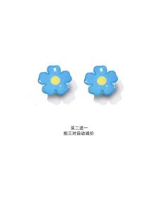 Unique Blue Flower Resin Earrings Womens Fashion Jewelry Original Design Spring Summer New Style Simple Elegant Ear Cuffs