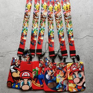 Lanyard Phone Cartoon ID Holder Card Holder Bag Strap New Super Mario working permit campus bus card protector