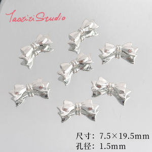Korean Style Silver Alloy Butterfly Knot Loose Beads DIY Handmade Materials Bracelet Necklace Accessories Jewelry Parts