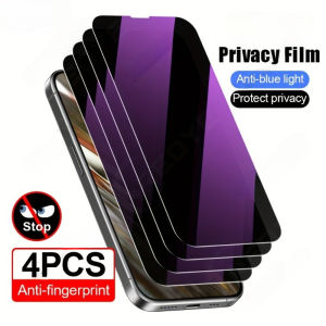 4 Pcs Privacy Anti-Blue Light Screen Protector Compatible With iPhone 17 16 15 14 13 12 11Pro Max X XR XS MAX 9H Tempered Glass