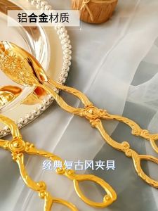 Klip Makanan Gold Vintage Capitan Gold Mini Capitan Serbaguna Capitan Kue Stainless Gold Universal