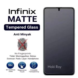 Matte Glass Full Layar Infinix Note 40 40 5G 40X 5G 30 30 5G 30 Pro 30 VIP 30i 7 7 Lite 8 10 10 Pro 10 Pro Nfc 11 11 Nfc 11s 11s Nfc 11 Pro Pelindung Layar Anti Minyak Full Cover