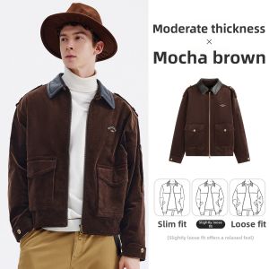 NVG·YOUNG | Collar Short Style Mens Corduroy Jacket