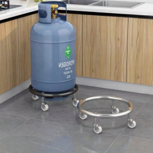 FEIZHUXIANSEN | Moveable Kitchen Storage Rack For Gas Cylinders And Buckets With Casters