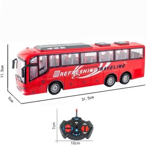 1/30 4Ch Rc Car Remote Control Bus with Light Tour Bus Wireless Model 27Mhz Radio Controlled Vehicle Toys Kids Xmas Newyear Gift