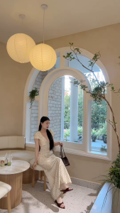 Đầm Lụa Chấm Bi - Đầm Lụa Trơn Có Tay Form Dài Váy Lụa Hàn Châu 1 Lớp Không Mút Không Dây Kéo