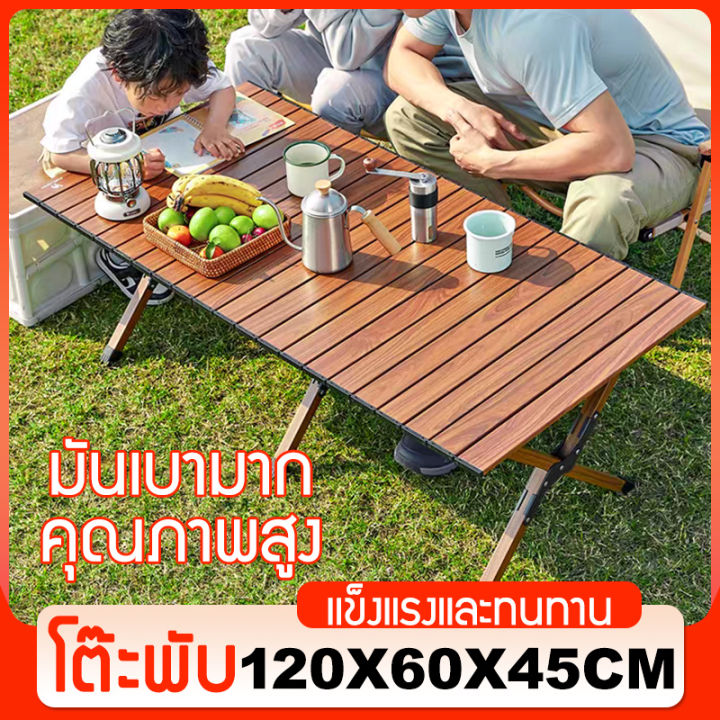 โต๊ะพับแคมป์ปิ้ง โต๊ะปิคนิค อลูมิเนียม โต๊ะสนาม 120x60x45cm Folding ...