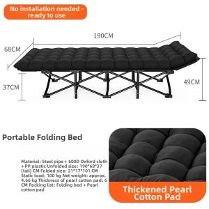 Portable Single Lunch Break Camping Foldable Bed