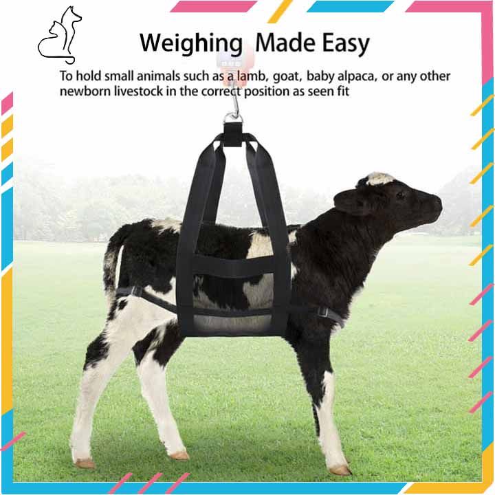 200lbs Small Animal Weighing Strap Scale Pigs Calf Sling Adjustable 60