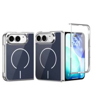 szhaiyu | Luxury Magnetic Plating Edge Phone Case for iPhone Duo iPHone 18 Fold for Magsafe Wireless With Front Screen Protect Glass Cover