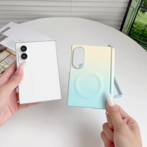 Ốp Lưng Điện Thoại Samsung Galaxy Z Fold8 Chống Sốc Màu Gradient Chất Liệu Da Tích Hợp Sạc Không Dây Từ Tính Bảo Vệ Bản Lề