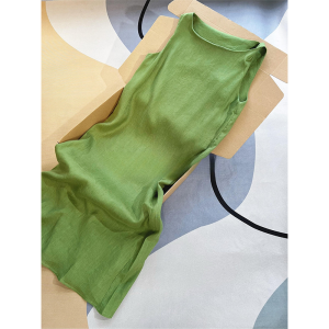 Red Linen Knot Dress Women Summer Loose High-End Sensation Sleeveless Long Dress Asymmetrical Balanced Style Natural Waist