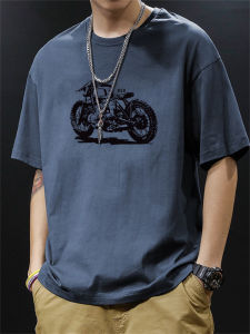 Pure Cotton Short Sleeve T-Shirt Mens Summer Casual Style Versatile Half Sleeve Body Fit Top Breathable Comfortable round Neck