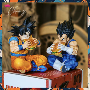 Bandai | In Stock JT Studio 14cm Dragon Ball Vegeta Son Goku Anime Figures Eat hamburgers PVC Statue Collection Model Toy Gift