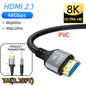 HDMI 2.2/2.1/2.0 Cable Maximum Bandwidth 96Gbps Support 8K 120Hz 4K 240Hz 2K 360Hz LIP Protocol for TV Monitor Game Console
