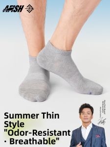 YIZHIYU | Mens Summer Thin Breathable Moisture-wicking Anti-Odor Socks