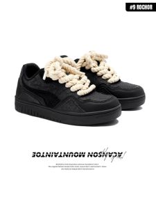 MPSK Winter Thick Bottom Casual Shoes Mens Womens Bread Shoes Couple Match Sports Leisure Shoes Increased Height Black Board Shoes