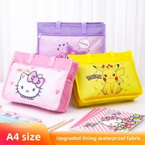 Cute Student Tutoring Bag A4 Oxford Cloth Storage Book Handbag Cartoon Pattern for 3-5 Grade Boys And Girls Toolesia Brand