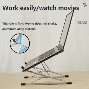 Foldable Laptop Stand Portable silvery Aluminium Laptop Adjustable height