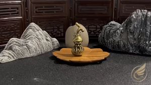 Decor Mini Móc Khóa Hồ Lô Phong Thủy Khắc Ông Thọ Trang Trí Tiểu Cảnh Bàn Trà Bằng Đồng Thau - Đồ Đồng Thuận Tâm