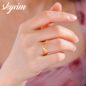 Nhẫn nữ Skyrim biểu tượng vô cực thép Titan nhẫn thép không gỉ trang sức thời trang