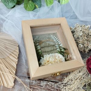 Box Tempat Perhiasan Cincin Kayu Rustic untuk Mahar dan Seserahan Lamaran dan Pernikahan - KCB