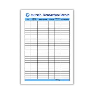 Gcash Transaction Record Pad 50 Sheets A5 size