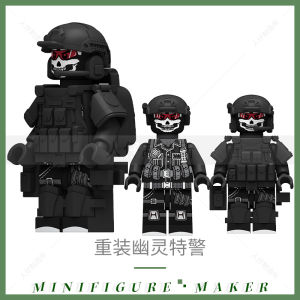 Military Ghost Special Forces Police SWAT Mini Figure Childrens Building Blocks Toys Assembling Playsets Male 14+ Years