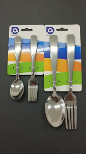 Premium Matte Finish Thick Stainless Dinning and Dessert Spoon and Fork (3 Pieces Set)